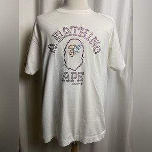 Vintage A Bathing Ape Bape Swarovski Crystal Ape Head Logo Men’s XL Shirt Rare